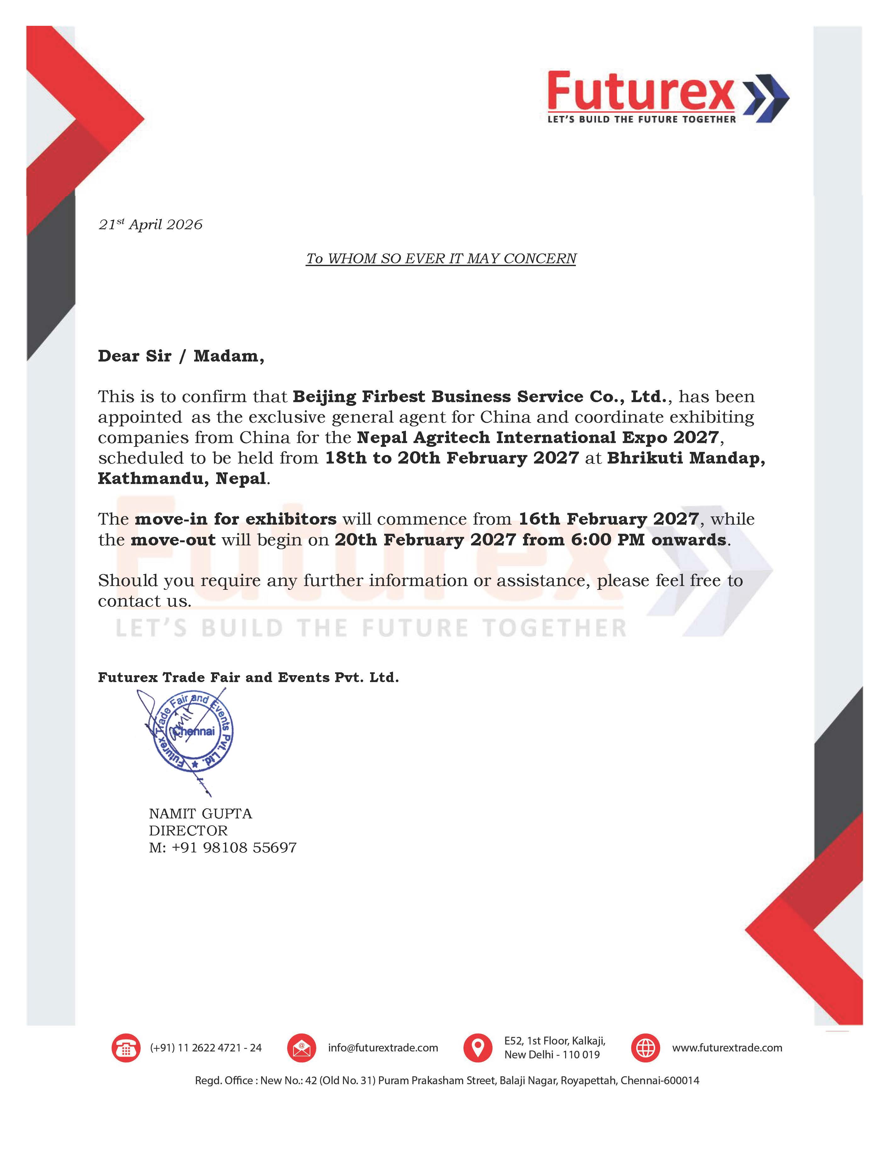 Firbest confirmation letter _ Firbest confirmation letter _